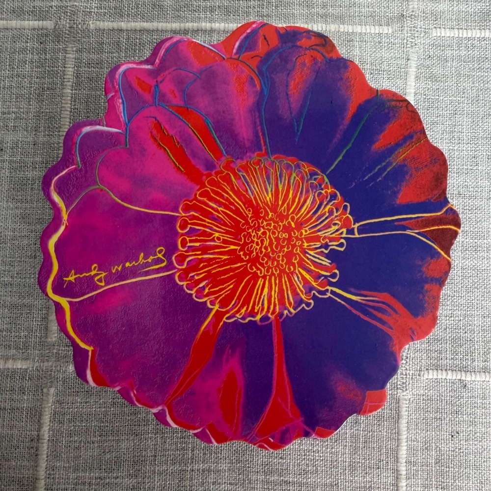 Andy Warhol Tacoma Flower Melamine Dessert Plates Set of 4 with Case 6"